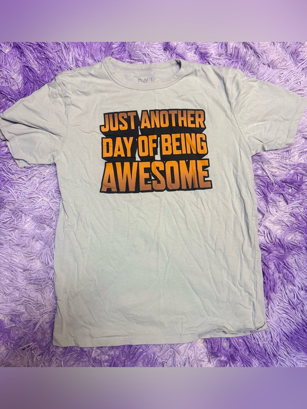 The Children's Place Light Gray Tee with Orange & Black Graphic